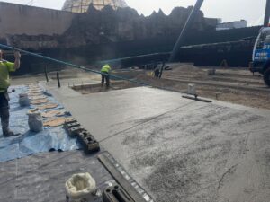 a levelled concrete floor at Aviktas 