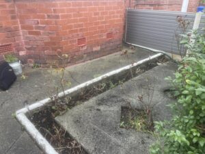 before concrete under window 