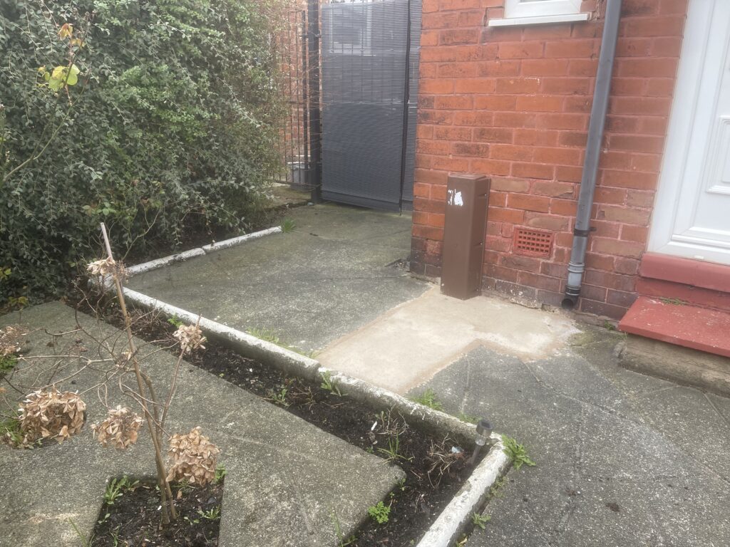 mismatched concrete path after utility repair Droylsden