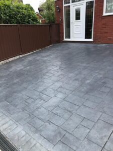Grey concrete drive before re-seal